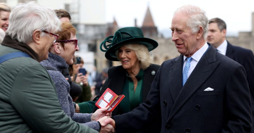 King Charles III attends the Easter service